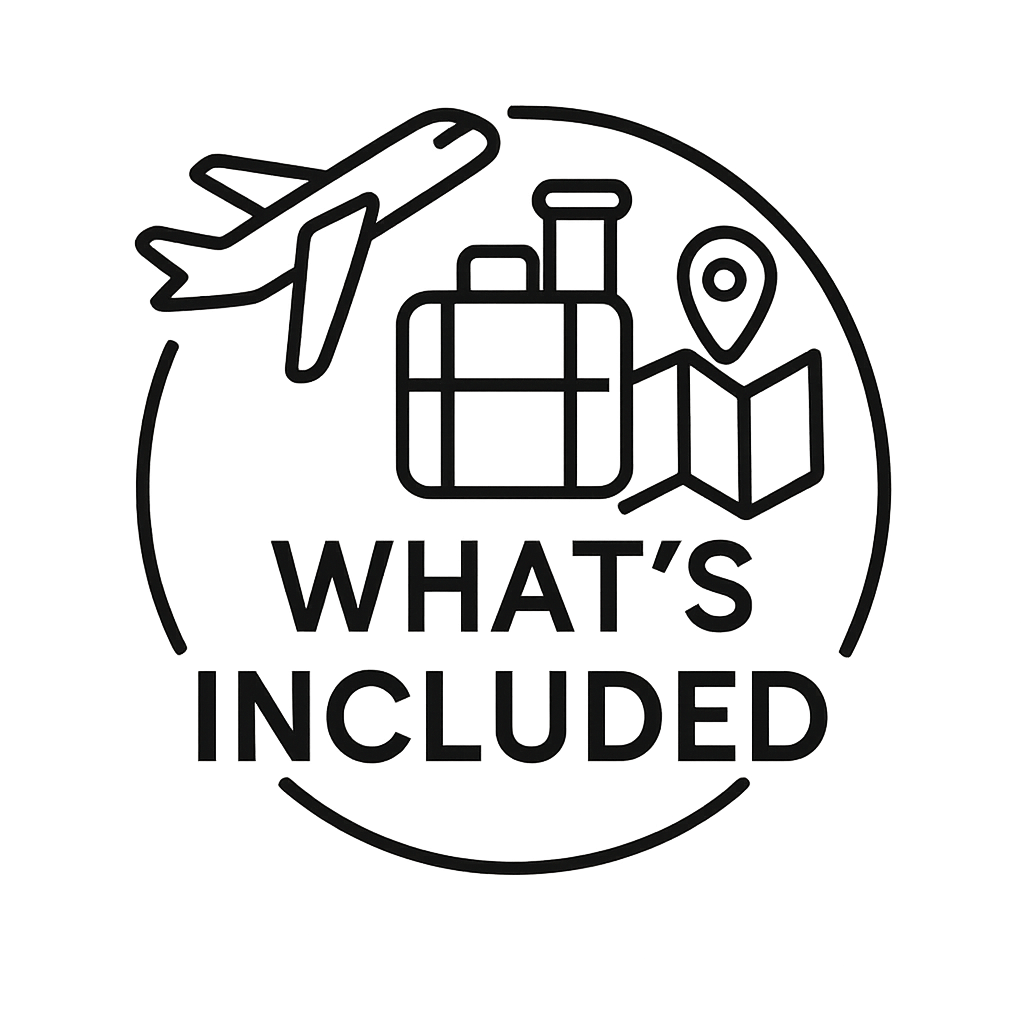 lineart simple logo for whats included but for travel